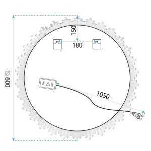 Oglinda rotunda baie cu LED diametru 60cm YH-3564 - Img 7