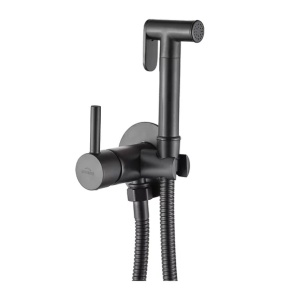 Pachet vas wc suspendat Rea Carlo Mini Basic, capac softclose si set dus igiena intima negru cu baterie incastrata Invena Bidetta - Img 5