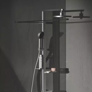 Palarie de dus rotunda din aluminiu Ideal Standard Alu+ argintiu mat 2 functii - Img 2