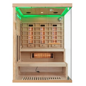 Sauna uscata cu infrarosu si terapie cromatica pentru 3 persoane EP3RS stanga 150 x 140 cm