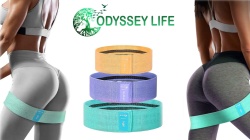Set 3 benzi elastice fitness ODISSEY LIFE®, din bumbac si latex, 3 niveluri de rezistenta - Img 7