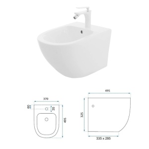 Set Bideu REA CARLO MINI Si Vas WC REA CARLO FLAT MINI RIMLESS, Montaj Suspendat, Ceramica Sanitara, Capac Soft-Close Inclus, Alb - Img 11