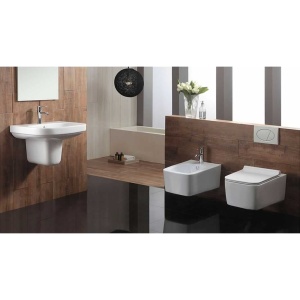 Set Bideu Si Vas WC PRO MOUSE CUBIC RIMLESS, Montaj Suspendat, Ceramica Sanitara, Capac Soft-Close Inclus, Alb - Img 5