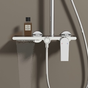 Set de dus AMANDA, Cu trei functii, Design modern , Culoare Crom - Img 3