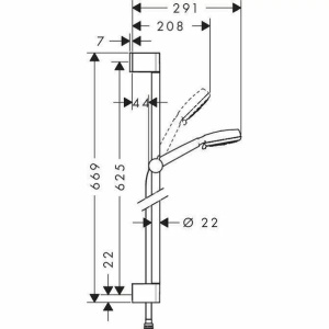 Set de dus cu bara Hansgrohe Crometta 100 Vario crom - Img 2
