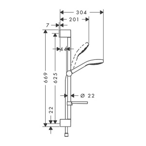 Set de dus Hansgrohe Croma Select E Vario 110 cu bara 65 cm crom - alb - Img 3