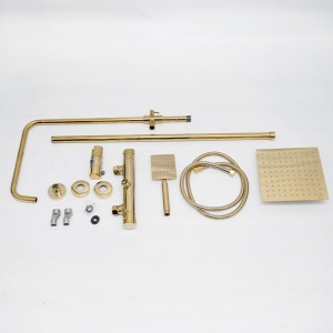 Set De Dus T151C Model Modern cu Termostat si Efect De Ploaie, Culoare Gold - Img 9