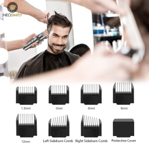 Set Masina de Tuns si ras parul si barba, profesionala, cu lame de ceramica, Neosimply aparat arginitiu - Img 4