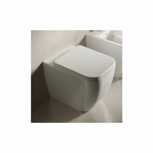 Set vas wc si bideu pe pardoseala Hatria Bianca Rimless BackToWall cu capac soft close - Img 6