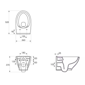 Set vas WC suspendat A29 Cersanit Moduo si capac slim softclose alb - Img 3