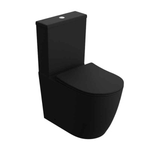 Set WC monobloc Spectrum, Novelda, Rimless Protect, cu capac ??i rezervor, 38x60.5 cm, negru mat