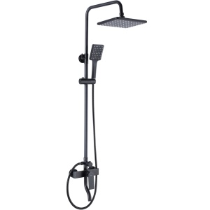 Sistem Complet De Dus REA HASS BLACK, Montaj Pe Perete, Para Dreptunghiulara Tip Ploaie 19,5 x 26,5 Cm, 3 Functii , Finisaj Negru Mat - Img 6
