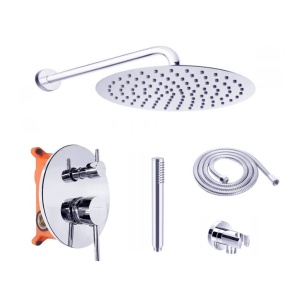 Sistem de dus PRO FLUSH SLIM 40XX Slim, montaj incastrat in perete, ploaie de dus, 2 functii, finisaj crom