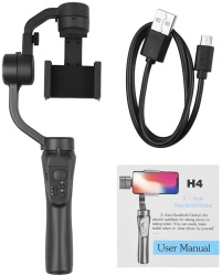Sistem de stabilizare gimbal cu 3 axe pentru telefoane mobile, Foto, Video, Negru - Img 2