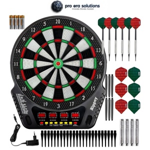 Tabla electronica de darts PRO ERA®, 27 de jocuri-243 de variante Tabla electrica digitala de darts cu LCD, 6 sageti, 30 de varfuri, cablu de incarcare. 1-16 jucatori, BUUL