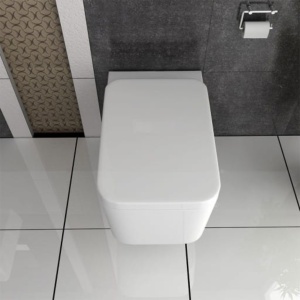 Vas WC PRO CUBIC Rimless, suspendat, ceramica sanitara, 55.5 x 37 x 34 cm, Capac Soft-Close Inclus, aLB - Img 2
