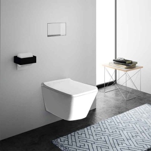 Vas WC suspendat din ceramica model rimless capac inclus din duroplast Spectrum Lima 3.0 Tornado Flush 34 x 48.5 cm alb - Img 3