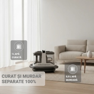 Aspirator Cu Spalare 3 In 1, SeveShop® C3, Aspirator Cu Extractie Pentru Tapiterii Si Covor, Putere 450W, Aspirator Cu Rezervor Dublu 1L + 0.5L, Putere De Aspirare 12000Pa, Motor Cu Perii, Zgomot ≤80dB, Compact, Portabil, Ideal Auto, Canapea, Gri - Img 4
