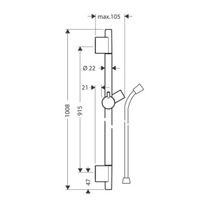 Bara cu furtun de dus Hansgrohe Unica S Puro 90 cm bronz periat - Img 5