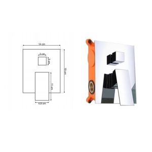 Baterie Cada PRO QUADRO, Montaj Pe Perete, Finisaj Crom, Dus De Mana Inclus - Img 4