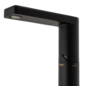 Baterie Lavoar Cu Afisaj Led Pentru Temperatura Apei, REA MILS, Montaj Pe Blat, Capat Fix, Monocomanda, Inaltime 15 Cm, Negru - Img 4