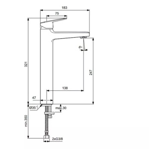 Baterie lavoar inalta cu monocomanda Ideal Standard Ceraplan BD236AA - Img 6