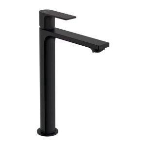 Baterie lavoar inalta Hansgrohe Rebris E 240 negru mat cu ventil Pop-Up - Img 1