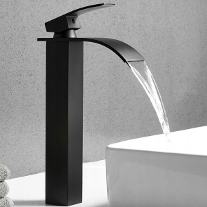 Baterie Lavoar PRO Dora Black, Montaj Pe Blat, Capat Fix, Inaltime 30.5 Cm, Finisaj Negru Mat - Img 6