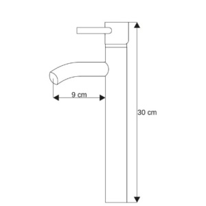 Baterie lavoar PRO FLORA High, Montaj pe blat, inaltime 30 cm, finisaj Crom - Img 2