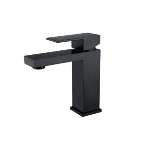 Baterie lavoar PRO QUADRO BLACK Low, Montaj pe lavoar, inaltime 15,3 cm, finisaj Negru Mat