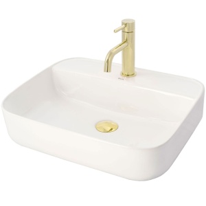 Baterie lavoar REA Lungo Light Gold, Inaltime 16.5 cm, finisaj Auriu - Img 4