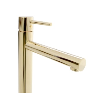 Baterie Lavoar REA TESS LIGHT GOLD, Montaj pe blat, Inaltime 32 cm, Finisaj Auriu - Img 3