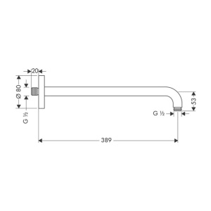 Brat de dus Hansgrohe 389 mm auriu lucios - Img 2