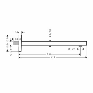 Brat de dus Hansgrohe Rainfinity Square 39 cm crom lucios - Img 2