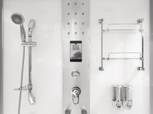 Cabina de dus 165x85x220cm, Cu sistem hidromasaj + Sauna SPA - Img 3