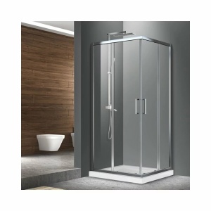 Cabina de dus 80x80 cu usi glisante Mediterraneo Hector patrata, Crom