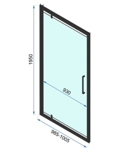 Cabina de dus 90x90x90 cm, Rapid Swing, echipata cu 2 pereti si usa batanta, finisaj Auriu Periat - Img 6