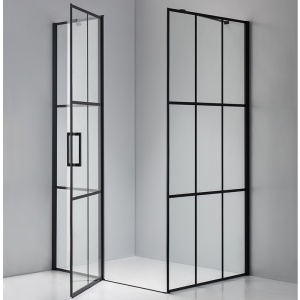 Cabina de dus BS03C Dreptunghiulara, Design Modern 120x90cm, Culoare Negru - Img 5