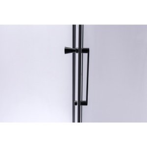 Cabina de dus BS06B Pentagonala 90x90cm, Design Modern Negru + Cada de dus ST07B, Culoare Alb - Img 5