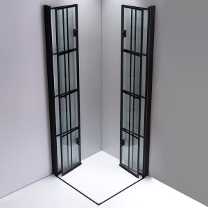 Cabina de dus BS08B Patrata 90x90cm Design Modern Negru + Cada de Dus Riko, Culoare Negru - Img 5