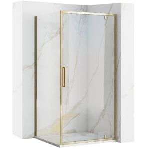 Cabina de dus cu usa batanta Rea Rapid Swing 100x90cm, Culoare Auriu