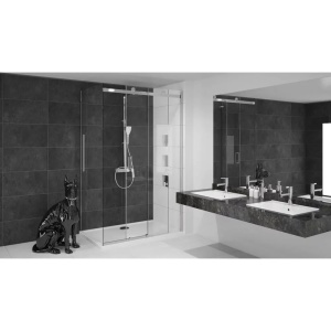 Cabina de dus cu usa glisanta Rea Nixon 150x80, crom stanga - Img 3