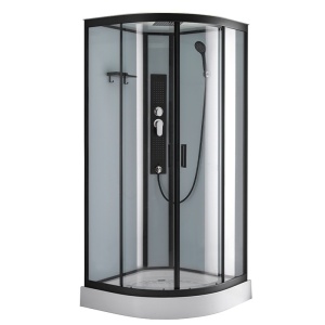 Cabina de dus de colt Clara 02A, Cu Hidromasaj, Dimensiune 80x80cm