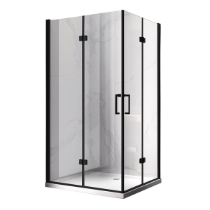 Cabina de dus dreptunghiulara cu rame negre si cadita de dus neagra KZ13A/ST04A 100x 90 cm - Img 6