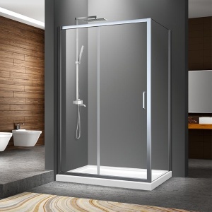 Cabina de dus dreptunghiulara din sticla securizata si rame cromate Mediterraneo Iris 120 x 90 cm