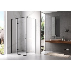 Cabina de dus dreptunghiulara KZ03B, Dimensiuni 110x90cm, Negru - Img 3