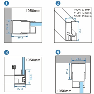 Cabina de dus dreptunghiulara KZ103C, Dimensiune 120x80cm, Culoare Auriu Periat - Img 3