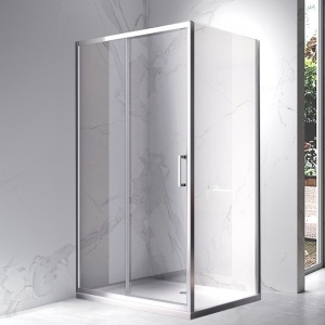 Cabina de dus dreptunghiulara KZ104B, Dimensiune 110x90cm, Culoare Crom - Img 3