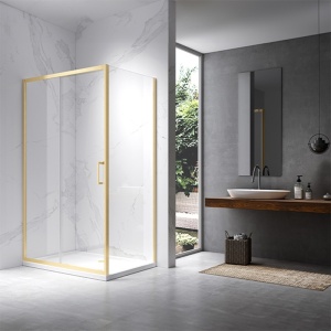 Cabina de dus Dreptunghiulara KZ104C, Dimensiune 120x90cm, Culoare Auriu Periat - Img 3