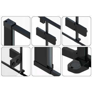 Cabina de dus Fargo, Dimensiune 100x80cm, Culoare Black Mat - Img 3
